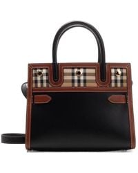 Burberry - Vintage Checked Title Mini Tote Bag - Lyst