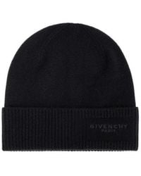 Givenchy - Logo Embroidered Knitted Beanie - Lyst