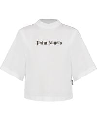 Palm Angels - Logo Printed Mockneck T-Shirt - Lyst