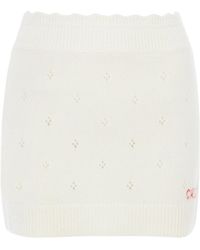 Chloé - Chloé Logo Embroidered Knitted Mini Skirt - Lyst