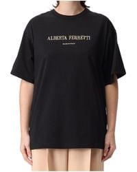 Alberta Ferretti - Logo Printed Crewneck T-Shirt - Lyst