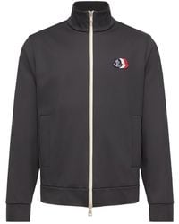 Moncler - Tricolour Logo Zip-Up Sweatshirt - Lyst