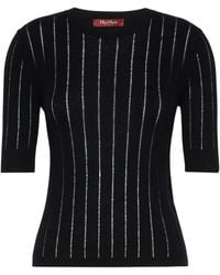 Max Mara - Studio Mstragno Slim Fit Ribbed Knit Top - Lyst