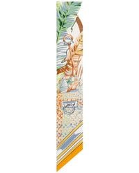 Ferragamo - Ferragamo Felindra Printed Mini Scarf - Lyst