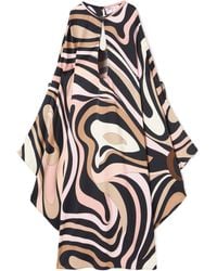 PUCCI - Pucci Marmo Print Kaftan Mini Dress - Lyst