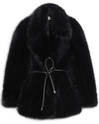 Sportmax - Faux-Fur Knotted-Belt Coat - Lyst
