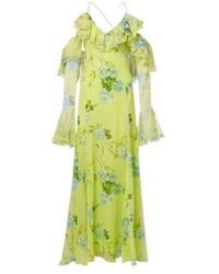 Blumarine - Floral Pattern Silk Crepe Dress - Lyst