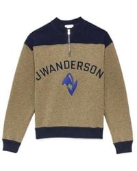 JW Anderson - Jw Anderson Logo Half-Zip Sweatshirt - Lyst