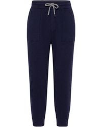 Brunello Cucinelli - Drawstring Ribbed Track Pants - Lyst