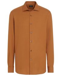 ZEGNA - Cashco Long-Sleeved Shirt - Lyst