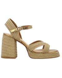 Castañer - Castañer Valle Interwoven Metallic Slingback Sandals - Lyst
