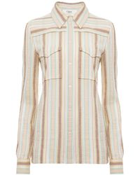 Chloé - Chloé Striped Long-Sleeved Shirt - Lyst