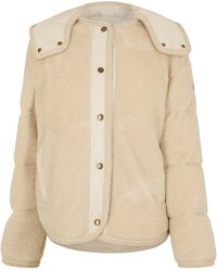 Moncler - Button-Front Fleece Puffer Jacket - Lyst
