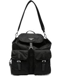 Prada - Re-Nylon Logo-Plaque Backpack - Lyst