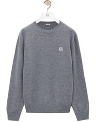 Loewe - Logo Embroidered Crewneck Jumper - Lyst