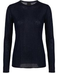Pinko - Glitter-Embellished Long-Sleeve Sweater - Lyst