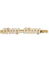 Miu Miu - Logo-Lettering Hair Clip - Lyst