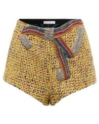 Area - Crystal-Embellished Tweed Shorts - Lyst