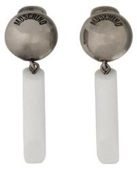 Moschino - Logo Engraved Drop Earrings - Lyst