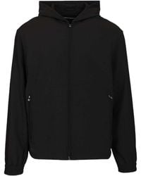 Emporio Armani - Seersucker Hooded Zip Jacket - Lyst