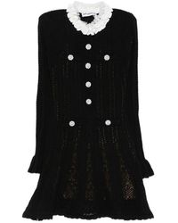 Self-Portrait - Lace Trim Knit Mini Dress - Lyst