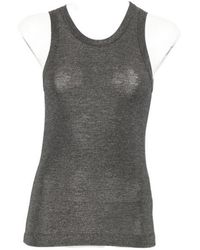 Brunello Cucinelli - Metallic-Effect Sleeveless Top - Lyst
