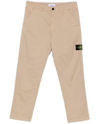 Stone Island - Logo Cotton Cargo Trousers - Lyst