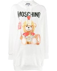 Moschino - Logo Teddy Bear Printed Hooded Sweater - Lyst