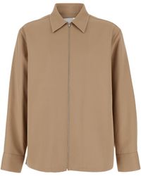 Jil Sander - Zip-Up Gabardine Shirt - Lyst