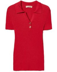 Twinset - Fine Ribbed Polo Top - Lyst