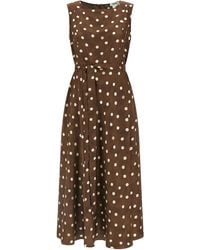 Max Mara - Silk Polka-Dot Martina Midi Dress - Lyst