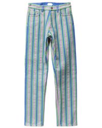 Versace - Striped Straight-Leg Jeans - Lyst