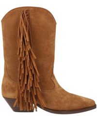 Isabel Marant - Suede Denim Ankle Boots - Lyst