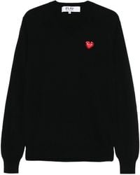 COMME DES GARÇONS PLAY - Comme Des Garçons Play Heart-Emblem Knitted Jumper - Lyst