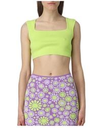 Sportmax - Sleeveless Cotton Cropped Top - Lyst