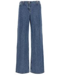 Magda Butrym - Ultra Low Waist Wide Leg Denim Jeans - Lyst