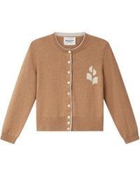Isabel Marant - Cotton And Wool Logo Cardigan - Lyst