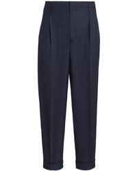 Brunello Cucinelli - Virgin Wool Chevron Trousers With Double Pleats - Lyst