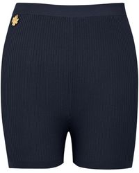 Saint Laurent - Rib-Knit Cycling Shorts - Lyst
