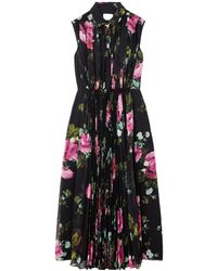 Erdem - Pleated Print Dress - Lyst