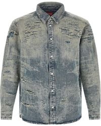 DIESEL - D-Simply Distressed Denim Shirt - Lyst