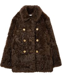 Ports 1961 - Double-Breasted Shearling-Texture Coat - Lyst