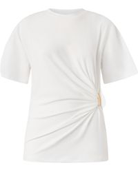 Pinko - Ruched Detail T-Shirt - Lyst