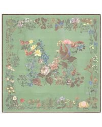 Max Mara - Floral-Print Frayed Scarf - Lyst