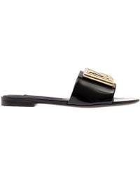 Dolce & Gabbana - Logo Plaque Slip-On Sandals - Lyst