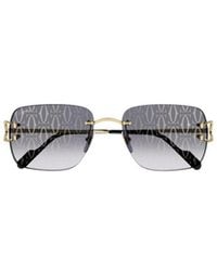 Cartier - Rectangle Frame Sunglasses - Lyst