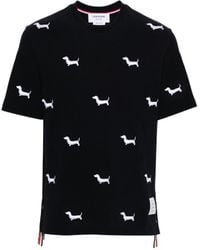 Thom Browne - Dog-Embroidered Crewneck T-Shirt - Lyst