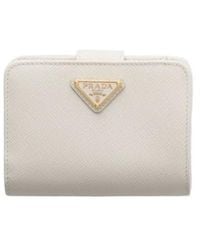 Prada - Small Saffiano-Leather Snap Wallet - Lyst
