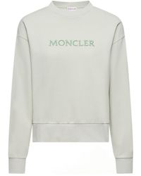 Moncler - Logo Embroidered Crewneck Sweatshirt - Lyst