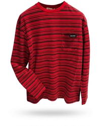 Miu Miu - Striped Jersey T-Shirt - Lyst